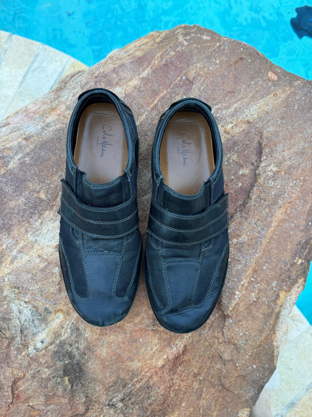 Cole Haan Nike Air Collab. Black Leather Driving Moccasin Slip-On Loafers